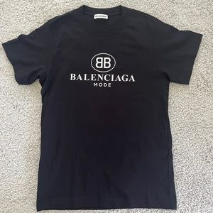 Balenciaga Jersey BB mode noir T-shirt black in XS